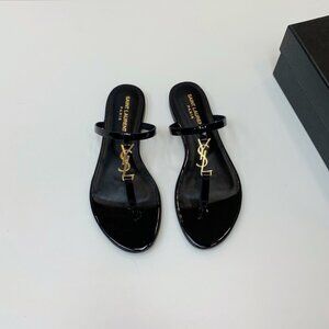 Saint Laurent Monogram Buckle Flat Slides